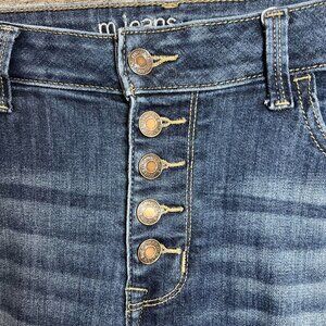 Maurices Jeans Women Size L Blue Skinny High Rise Button Fly Stretch Curvy